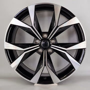 18x7.5" Volkswagen design 652 Style alloy wheel in black machined, 5x112 - front face