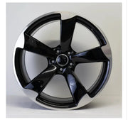 20x9" Audi TTRS Rotor Style alloy wheel in black machined, 5x112 - front face