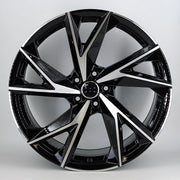18x8" Audi 2021 Audi R8 V10 Style alloy wheel in black machined, 5x112 - front face