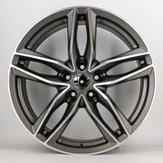 18x8" Audi Audi R8 V10 Style alloy wheel in gunmetal machined, 5x112 - front face