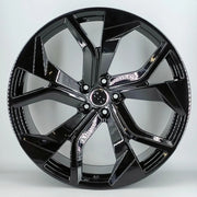 20x9" Audi SQ8 Style alloy wheel in gloss black, 5x112 - front face