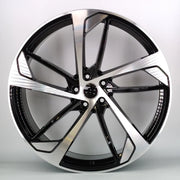 22x9.5" Audi 2024 Audi SQ8 Style alloy wheel in black machined, 5x112 - front face (OMI-00379-2)