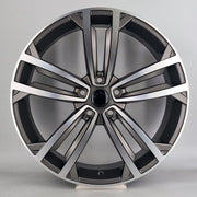 19x8" Volkswagen design 975 Style alloy wheel in satin graphite machined, 5x112 - front face