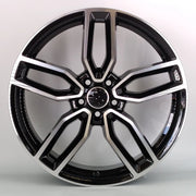 19x8" Audi S3 Style alloy wheel in black machined, 5x112 - front face