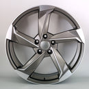 18x8" Audi Rotor Twist Style Alloy Wheels — Silver Gunmetal Machined Face — OEM Style for Audi | OMI Wheels UK Ireland