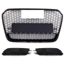RS6 Style Front Front Grille & Surrounds Gloss Black - Audi A6 C7 11-15