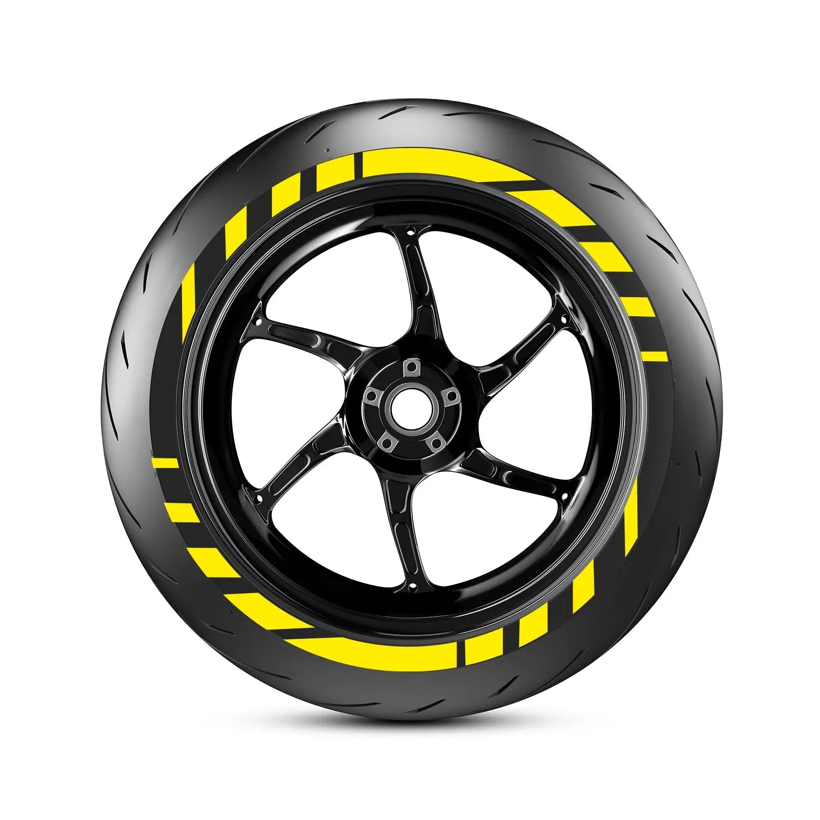 GT3 Inspired Dashed Line Motorbike Tyre Stickers Kit - OMI ALLOY