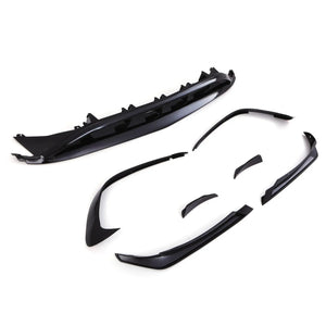 Front Bumper Canards with Lower Grille Splitter Gloss Black - Mercedes Benz A-Class W176 Facelift 15-18