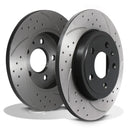 Rear Grooved Drilled Solid 288mm Brake Discs - Seat Exeo 2.0 TFSI St 2009+