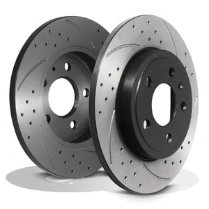 Rear Solid Drilled Grooved 288mm Brake Discs - Audi A4 B7 Convertible 04-09