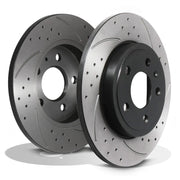 Rear Solid Drilled Grooved 288mm Brake Discs - Audi A4 B7 Convertible 04-09