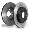 Rear Grooved Drilled 288mm Brake Discs - Audi A4 B7 3.0 TDI 3.2 Fsi 1.8T TFSI OMI ALLOY WHEELS