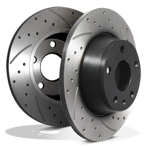 Rear Grooved Drilled 286mm Brake Discs - Audi TT 8J 1.8 2.0 TFSI TDI Quattro
