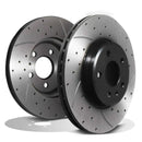 Front Drilled Grooved 314mm Brake Discs - Audi A4 B8 B9 & A5 8T 07+ OMI ALLOY WHEELS