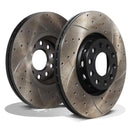 Front Drilled Grooved 312mm Brake Discs - Skoda Superb 3U 01-08 OMI ALLOY WHEELS
