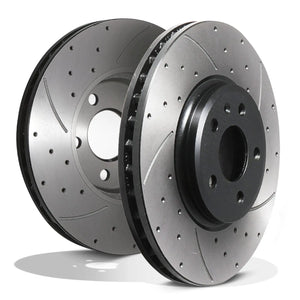 Front Drilled Grooved 320mm Brake Discs - Audi A7 S7 Sportback TDI TFSI 3.0