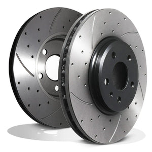 Front Drilled Grooved 320mm Brake Discs - Audi Q5 A4 Allroad TDI TFSI Fsi 07+