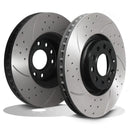 Front Drilled Grooved 320mm Brake Discs - Audi A4 B7 1.8T 2.0 2.5 TDI 04+
