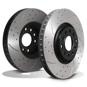 Front Drilled Grooved 320mm Brake Discs - Audi A4 B7 3.0 3.2 TDI Fsi Quattro