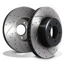 Front Drilled Grooved 324mm Rotordiscs Brake Discs - BMW 7 Series E38 740I V8