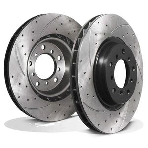 Front Drilled Grooved 325mm Brake Discs - BMW 3 Series E46 M3 3.2 00-06