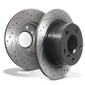 Rear Drilled Grooved 280mm Brake Discs - BMW 3 Series Z4 E85 2.0 2.2 2.5 02-09