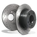 Rear Drilled Grooved 280mm Brake Discs - BMW 3 Series Z4 E85 2.0 2.2 2.5 02-09 OMI ALLOY WHEELS