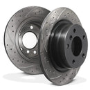 Rear Grooved Drilled 296mm Brake Discs - BMW 1 Series E81 E87 118I 120I 04-12 OMI ALLOY WHEELS