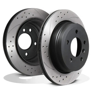Rear Drilled Grooved 300mm Brake Discs - BMW X1 Xdrive SDrive 18I 20I 25I 09+