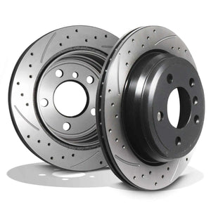 Rear Drilled Grooved 300mm Brake Discs - BMW 4 Series F32 F33 F36 12-18
