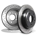 Rear Drilled Grooved 300mm Brake Discs - BMW 3 Series F30 F31 F34 12-18 OMI ALLOY WHEELS