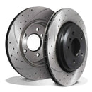 Rear Drilled Grooved 320mm Brake Discs - BMW 3 Series E46 330i 330D 98-05 OMI ALLOY WHEELS