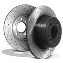 Rear Drilled Grooved 324mm Brake Discs - BMW X5 E53 00-06 OMI ALLOY WHEELS