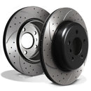 Rear Drilled Grooved 330mm Brake Discs - BMW 5 Series F10 F11 518D 530D 10-17 OMI ALLOY WHEELS