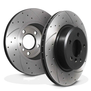 Front Drilled Grooved 330mm Brake Discs - BMW 5 Series F10 F11 09-17