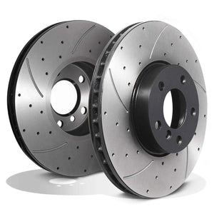 Front Drilled Grooved 332mm Brake Discs - BMW X5 E53 00-06