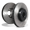 Front Drilled Grooved 348mm Brake Discs - BMW 5 6 7 Series F10 F11 F13 10-18 OMI ALLOY WHEELS