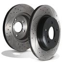 Rear Drilled Grooved 324mm Brake Discs - BMW Z4 Roadster E89 35I SDrive 09-16 OMI ALLOY WHEELS