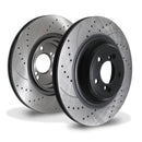 Rear Drilled Grooved Vented 370mm Brake Discs - BMW F87 M2 Competition 19+