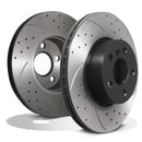 Front Drilled Grooved Vented 307mm Brake Discs - BMW G22 420 420I 2.0T 2020+ OMI ALLOY WHEELS