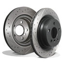 Rear Drilled Grooved Vented 300mm Brake Discs - BMW G22 420 420I 2.0T 2020+ OMI ALLOY WHEELS
