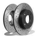 Rear Drilled Grooved Brake Discs 240mm - Lancia Delta Dedra 1.6 1.8 1.9TD 89-12 OMI ALLOY WHEELS