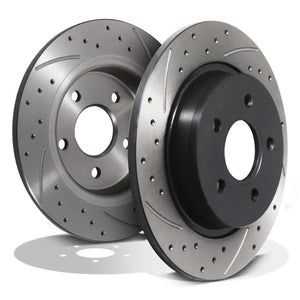 Rear Grooved Drilled 280mm Brake Discs - Volvo C70 Cabriolet S40 V50 C30 05+