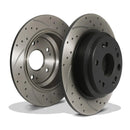 Rear Drilled Grooved Brake Discs 282mm - Honda Accord Tourer 2.2D I-CDTI 02-08 OMI ALLOY WHEELS