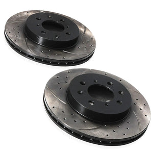 Front Drilled Grooved Brake Discs 262mm - Honda Civic 5th & 6th Gen 91-00