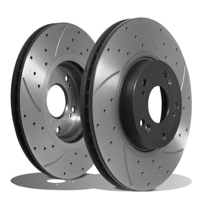 Front Drilled Grooved Brake Discs 300mm - Honda Accord 7th Gen 03-08