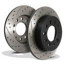 Rear Drilled Grooved Brake Discs 258mm - Hyundai Coupe MK2 GK 01-09 OMI ALLOY WHEELS