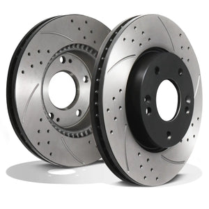 Front Drilled Grooved 280mm Brake Discs - Hyundai Coupe 2Nd Gen 1.6 2.0 2.7 V6