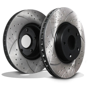 Front Drilled Grooved 300mm Brake Discs - Land Rover Disco Freelander TD4 07+