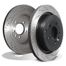 Rear Drilled Grooved 350mm Brake Discs - Range Rover Sport 3.0 4.2 5.0 05-13 OMI ALLOY WHEELS